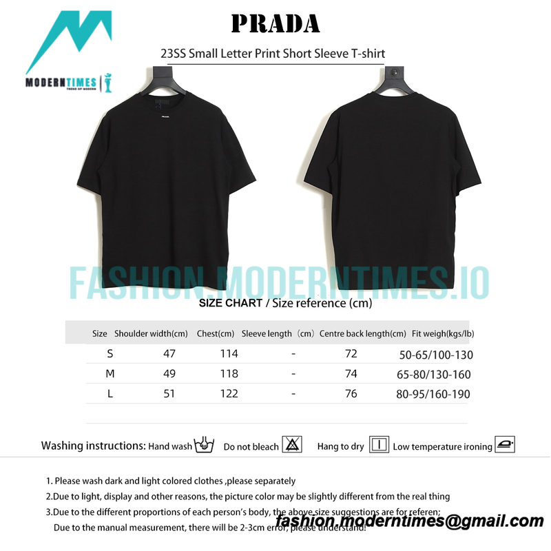 Prada - 23SS Small Letter Print Short Sleeve T-shirt