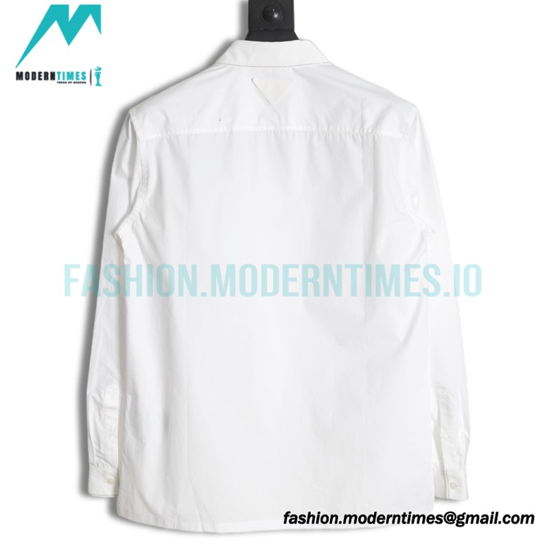 Prada - 23SS Silver Border Beaded Long Seeve Shirt