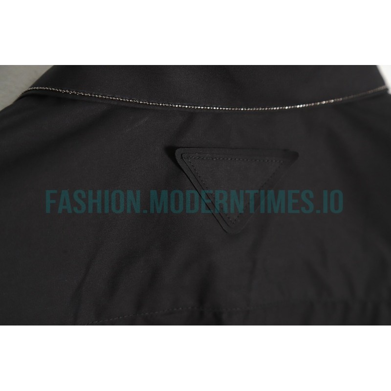 Prada - 23SS Silver Border Beaded Long Seeve Shirt