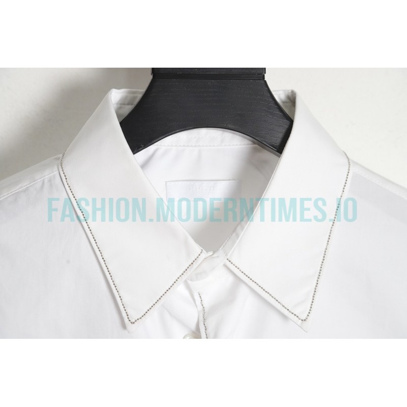 Prada - 23SS Silver Border Beaded Long Seeve Shirt