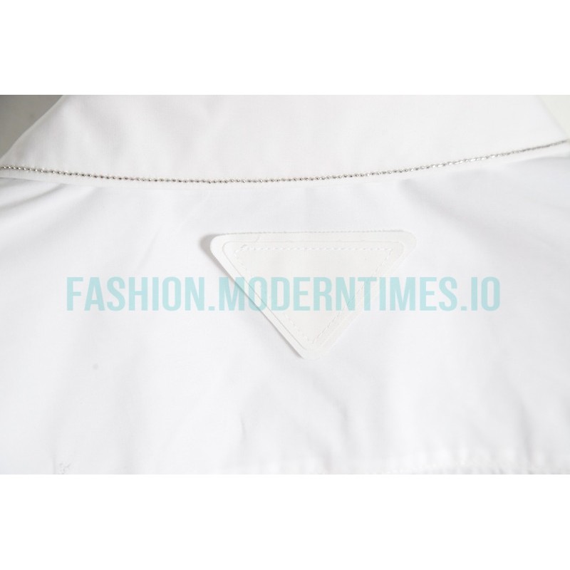 Prada - 23SS Silver Border Beaded Long Seeve Shirt