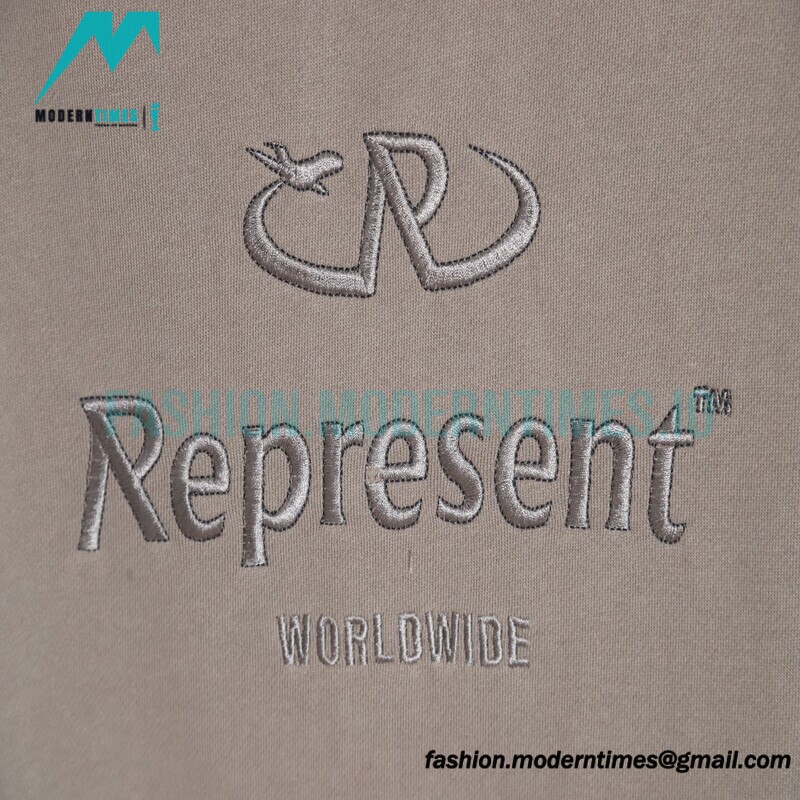 Represent - 23FW Washed Embroidered Tri-color Letter Hoodie
