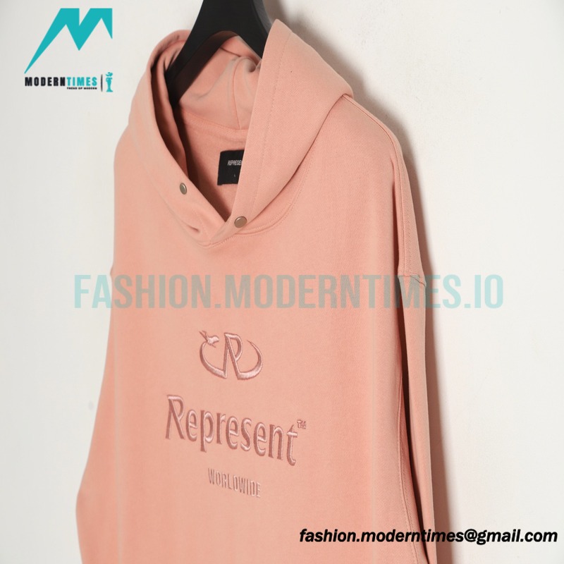 Represent - 23FW Washed Embroidered Tri-color Letter Hoodie
