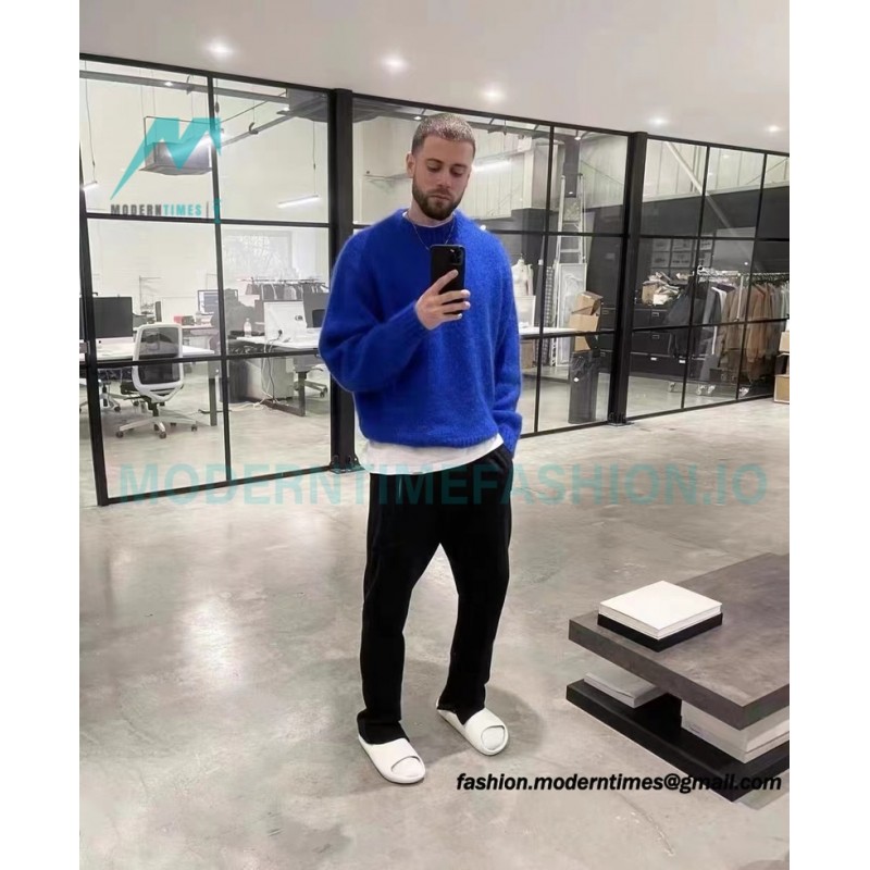 Represent - 22FW Solid Color Mohair Crew Neck Sweater
