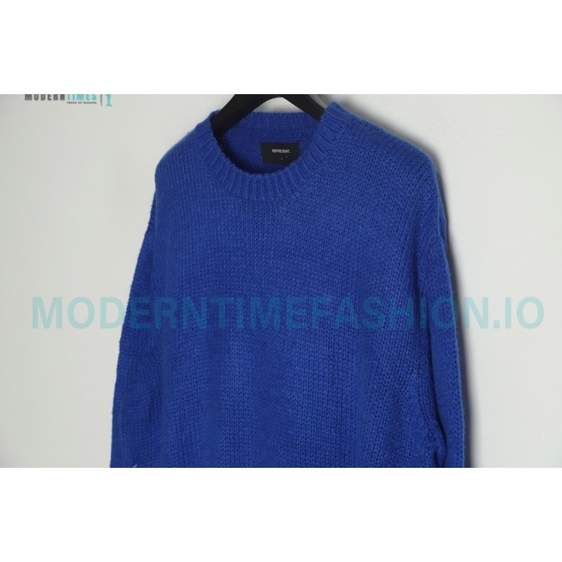 Represent - 22FW Solid Color Mohair Crew Neck Sweater