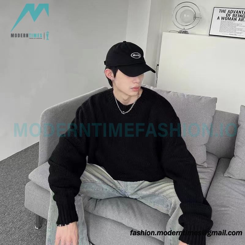 Represent - 22FW Solid Color Mohair Crew Neck Sweater