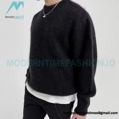 Represent - 22FW Solid Color Mohair Crew Neck Sweater