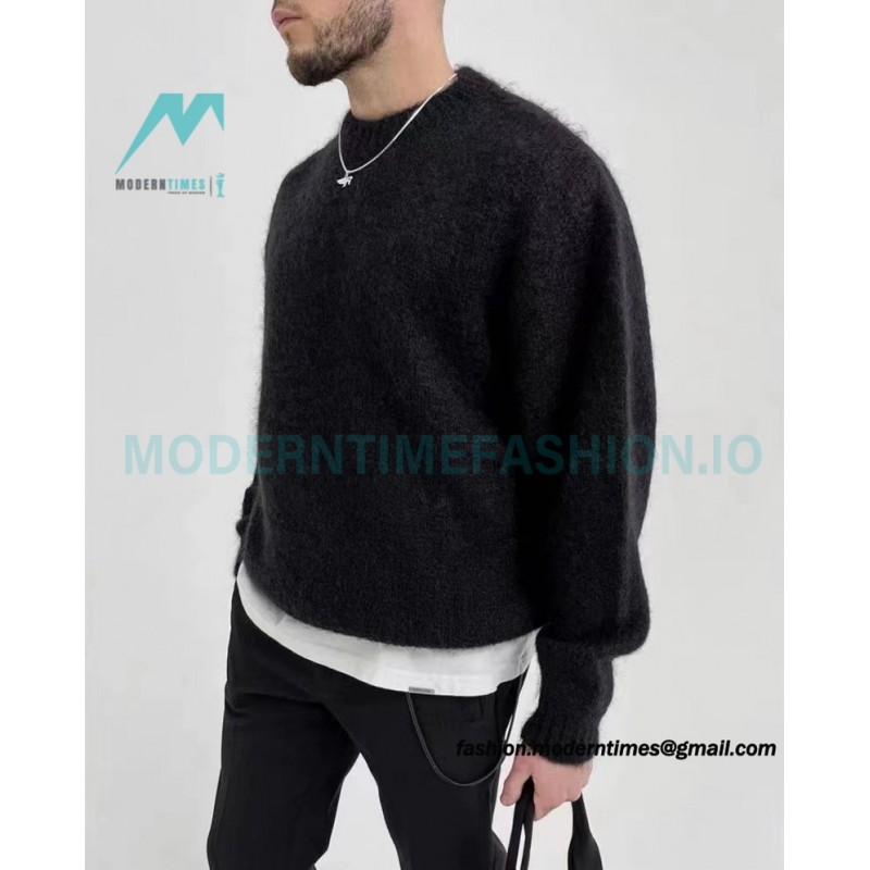 Represent - 22FW Solid Color Mohair Crew Neck Sweater