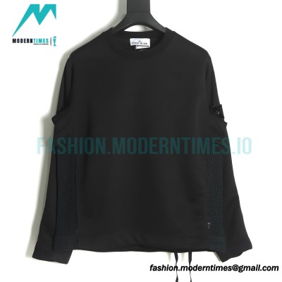 Stone Island - 22SS Shadow Series spliced Deconstructed Crew-neck Hoodie