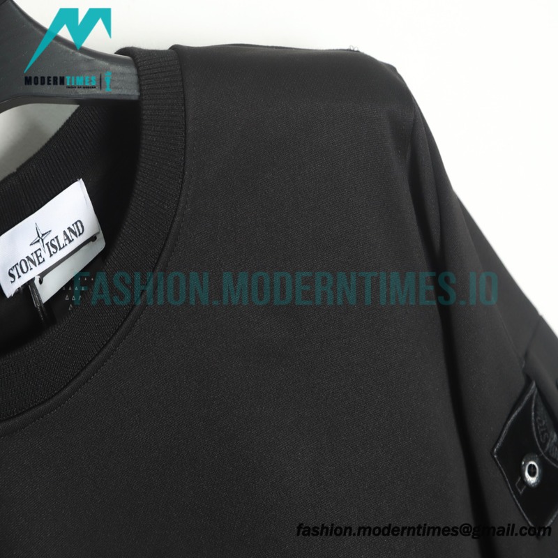 Stone Island - 22SS Shadow Series spliced Deconstructed Crew-neck Hoodie