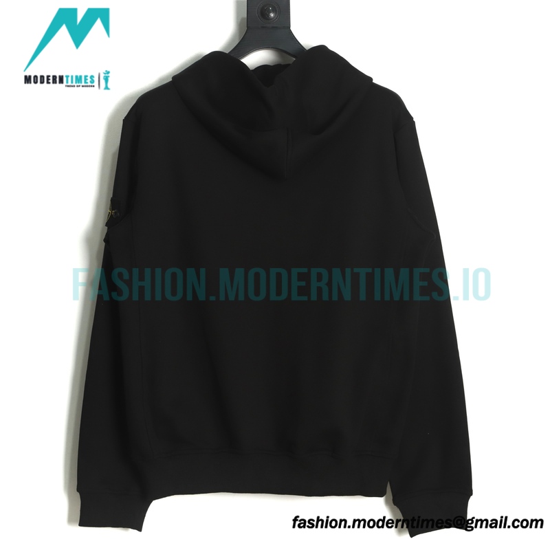 Stone Island - Classic Solid Color Logo Zipper Hoodie