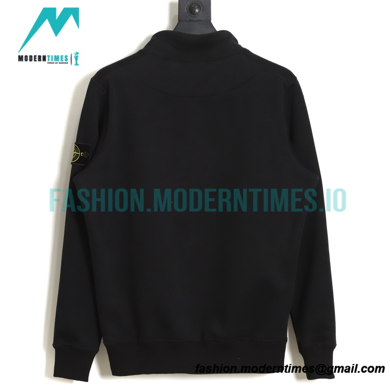 Stone Island - Standing Collar Half Zipper Mink Long-sleeved Hoodie Jacket