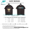 Saint Michael - Black Three-faced Man Made Old Printed Short-sleeved T-shirt