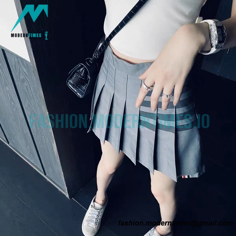 Thom Browne - 23SS Irregular Webbed Pleated Skirt
