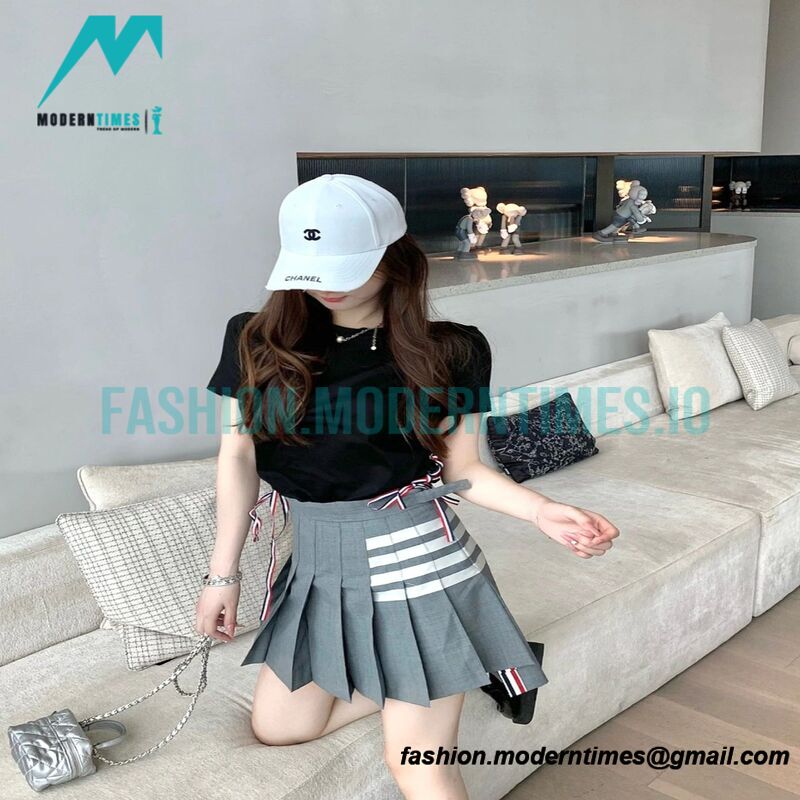 Thom Browne - 23SS Irregular Webbed Pleated Skirt