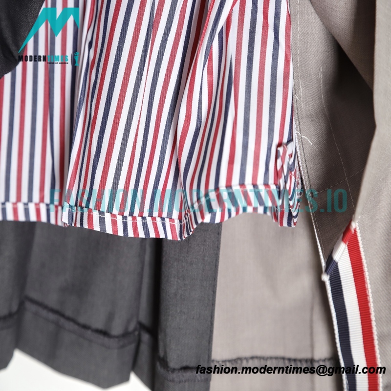  Thom Browne - 23SS Irregular Webbed Pleated Skirt