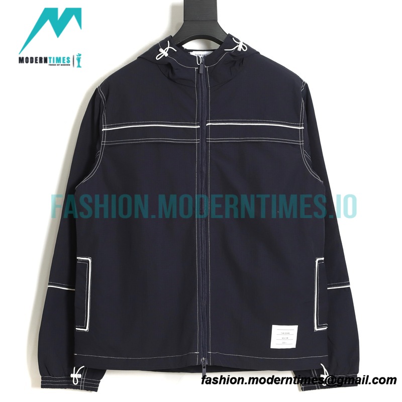 Thom Browne - Lines Nylon Woven Trench Coat