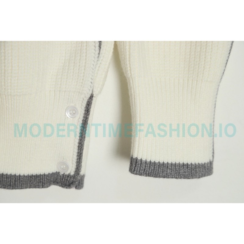  Thom Browne - 23SS Four-stripe Color-matching Pullover Long-sleeved Crewneck Sweater