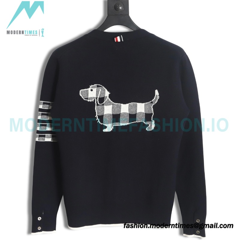 Thom Browne - 23FW Check Dachshund Cardigan Sweater