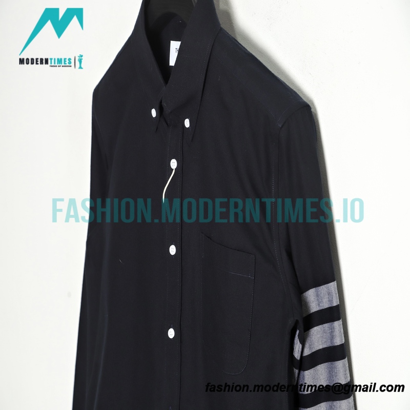 Thom Browne - Classic Four-bar Flannel Shirt