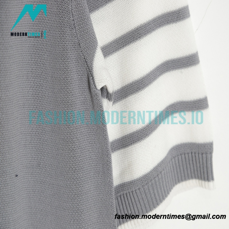 Thom Browne - 23SS Mulberry Silk Striped Polo Short-sleeved T-shirt