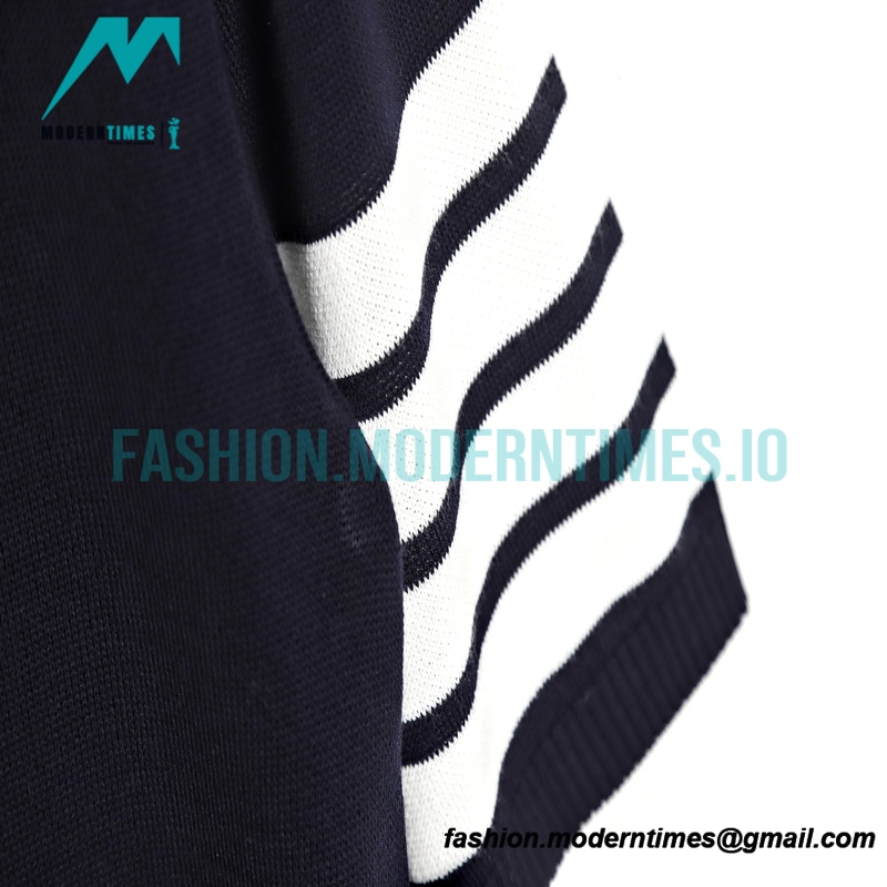 Thom Browne - 23SS Mulberry Silk Striped Polo Short-sleeved T-shirt