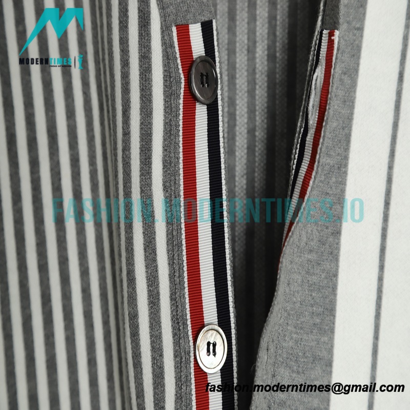 Thom Browne - 22ss Striped Short-sleeved Cardigan Sweatershirts