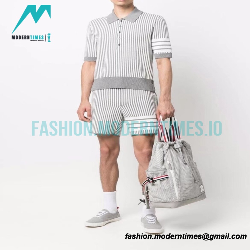  Thom Browne - 22ss Striped Shorts Polo Shirts