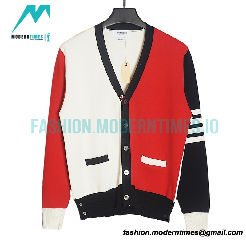 Thom Browne - 20FW Classic Four-bar With Five-button Cardigan Sweatershirt