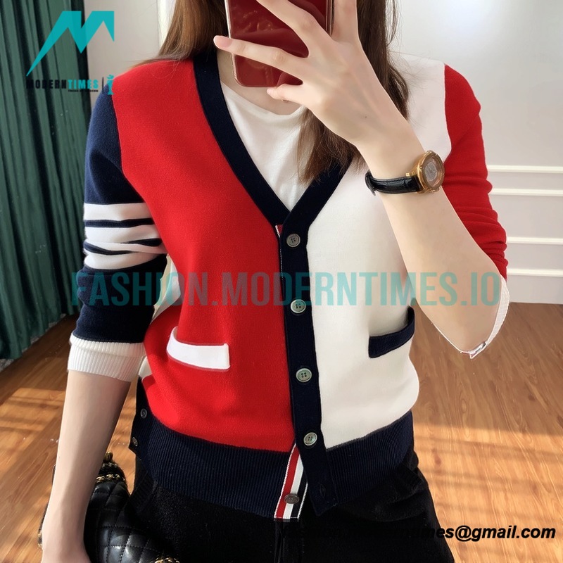 Thom Browne - 20FW Classic Four-bar With Five-button Cardigan Sweatershirt