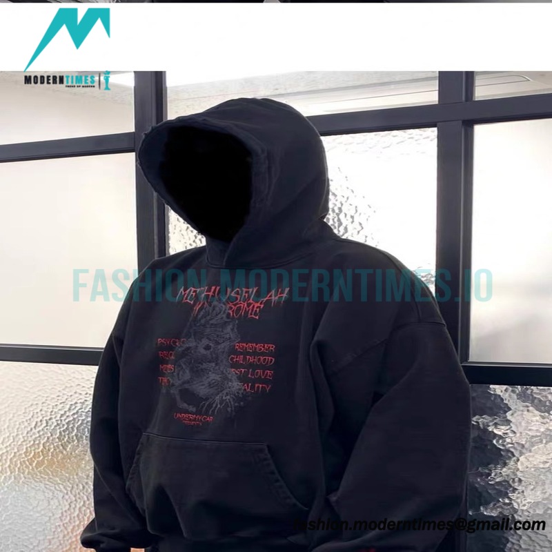 Undermycar -23FW New World Pop-store Wash Destruction Hoodie