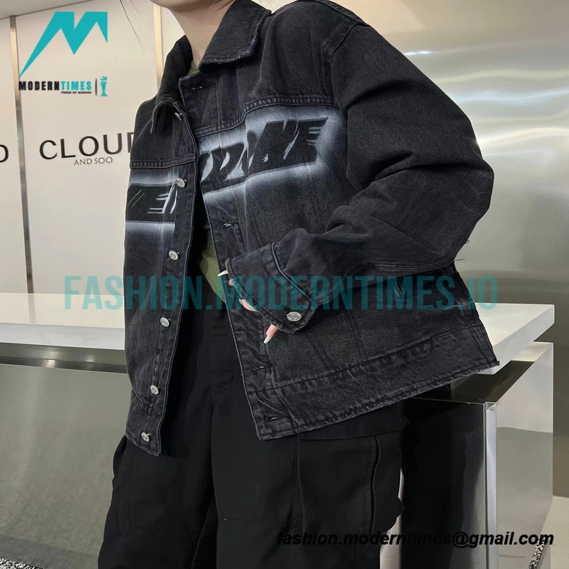 We11 Done - 22FW Hand-airbrushed Denim Coat