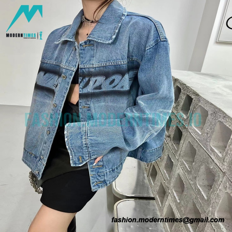 We11 Done - 22FW Hand-airbrushed Denim Coat