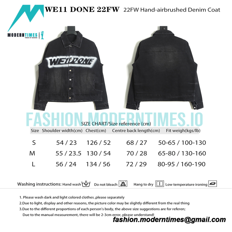 We11 Done - 22FW Hand-airbrushed Denim Coat