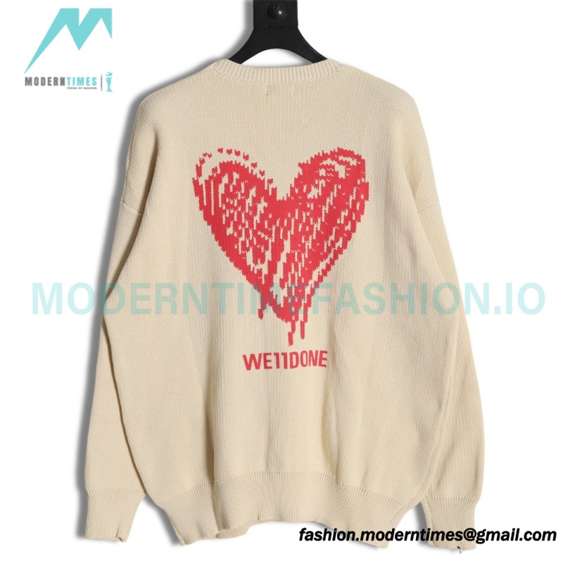 We11 Done - Love Print Knit Sweater