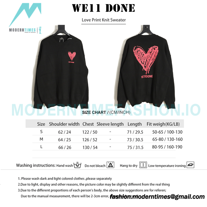 We11 Done - Love Print Knit Sweater