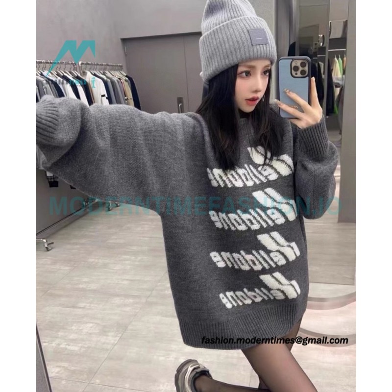 We11 Done - 23FW Towel Jacquard Bullet Screen Knit Crewneck Sweater