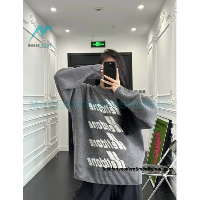 We11 Done - 23FW Towel Jacquard Bullet Screen Knit Crewneck Sweater