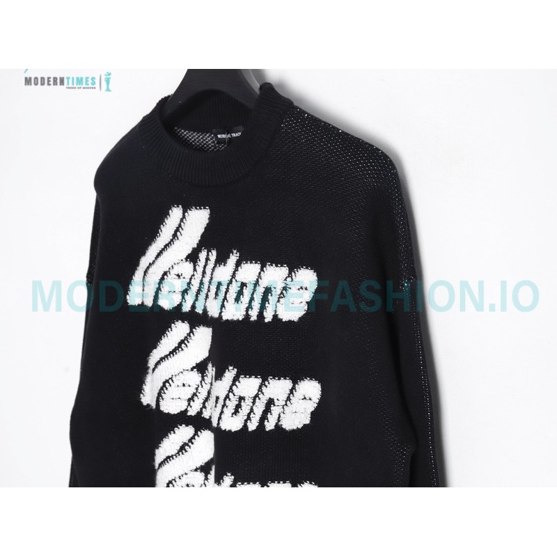 We11 Done - 23FW Towel Jacquard Bullet Screen Knit Crewneck Sweater