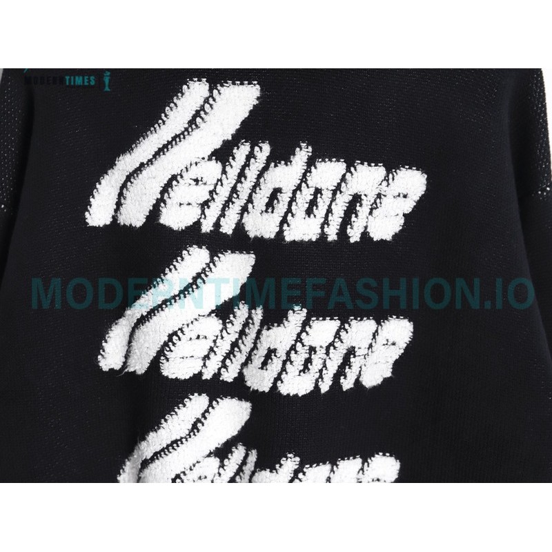 We11 Done - 23FW Towel Jacquard Bullet Screen Knit Crewneck Sweater
