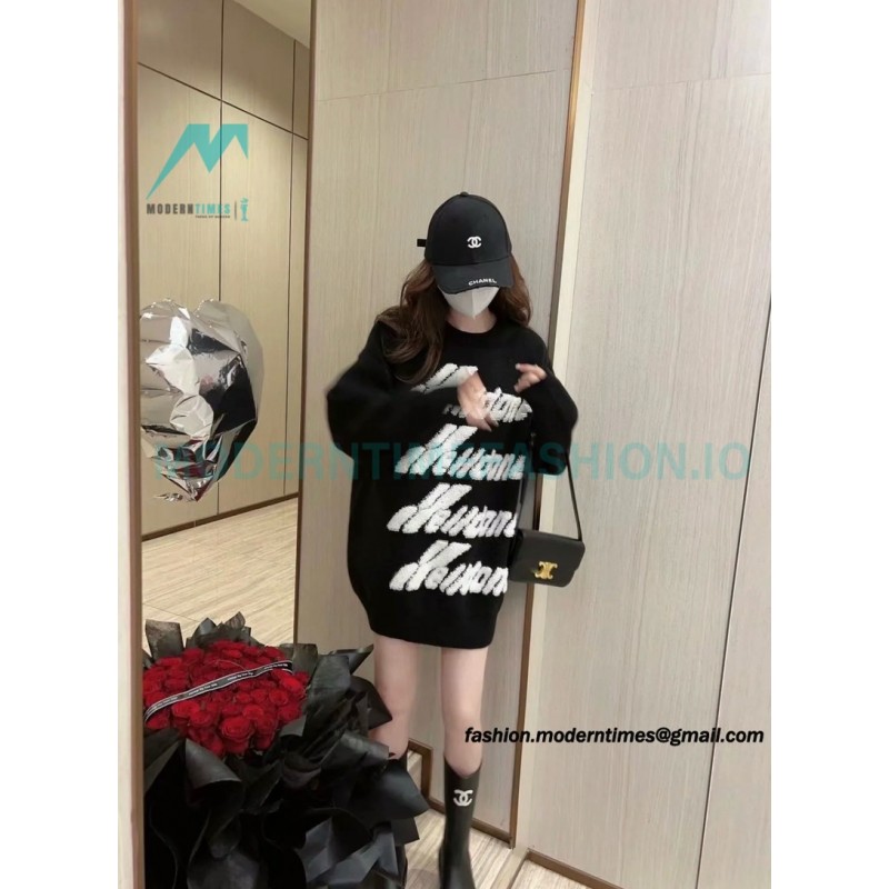 We11 Done - 23FW Towel Jacquard Bullet Screen Knit Crewneck Sweater