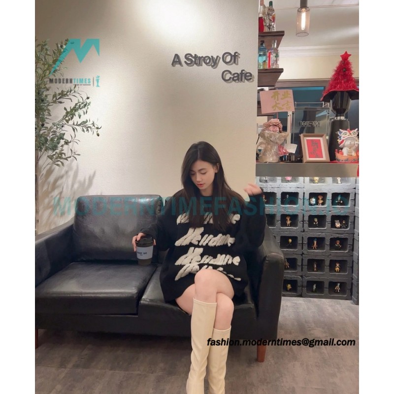 We11 Done - 23FW Towel Jacquard Bullet Screen Knit Crewneck Sweater
