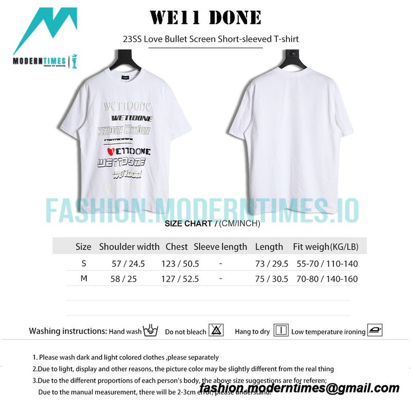 We11 Done - 23SS Love Bullet Screen Short-sleeved T-shirt