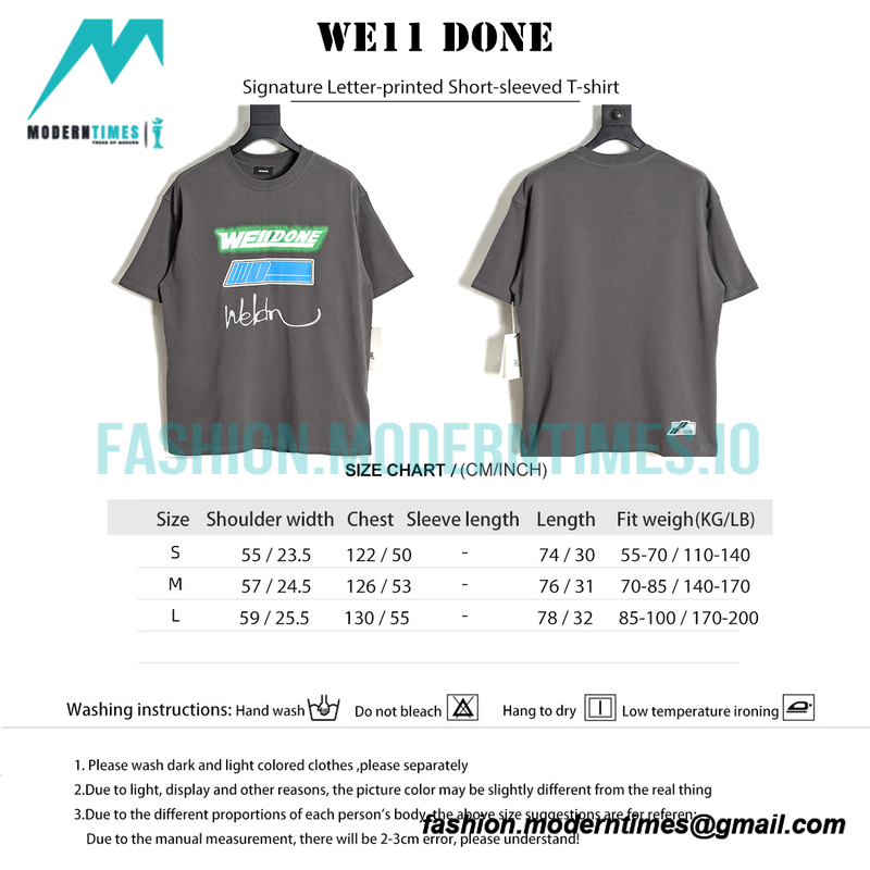 We11 Done - Signature Letter-printed Short-sleeved T-shirt