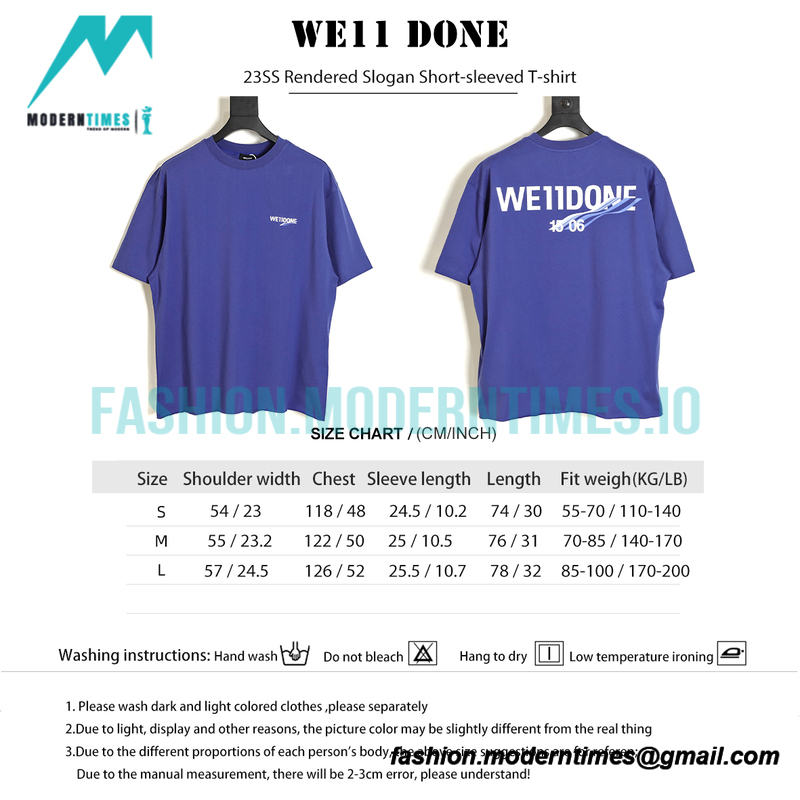 We11 Done - 23SS Rendered Slogan Short-sleeved T-shirt