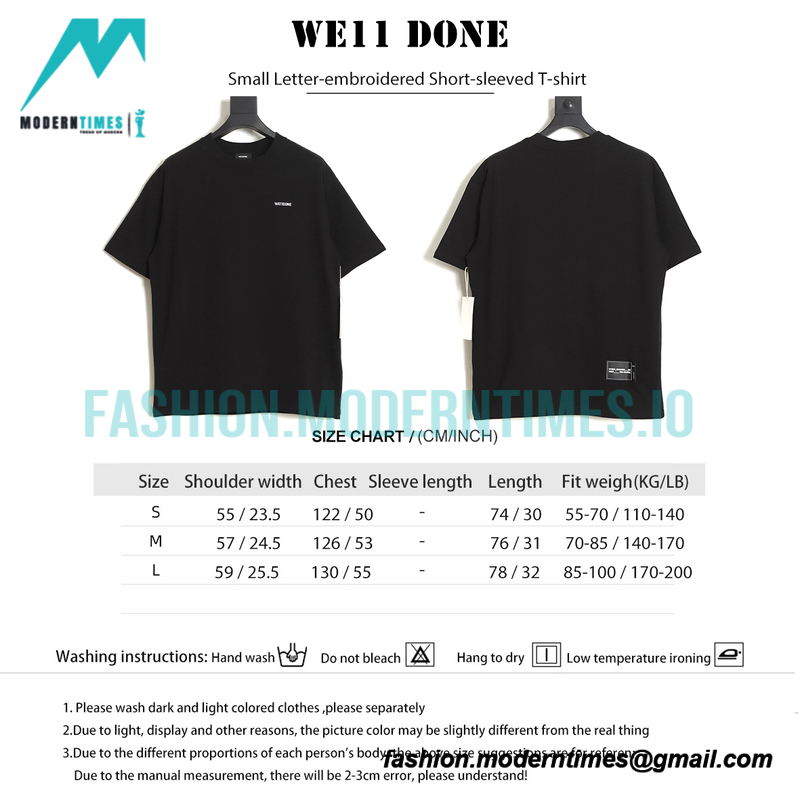 We11 Done - Small Letter-embroidered Short-sleeved T-shirt