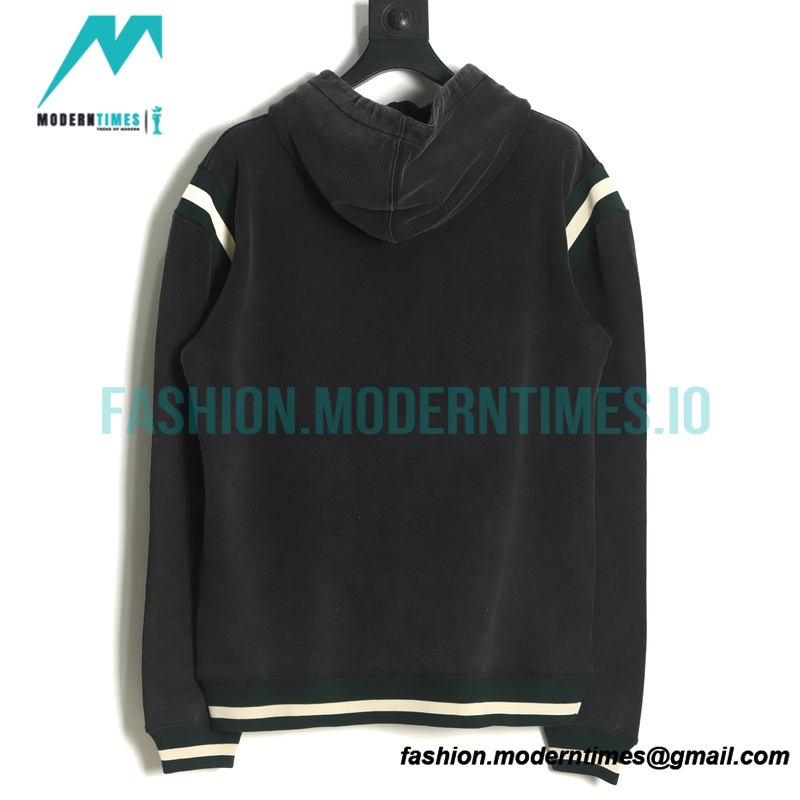 Saint Laurent - 22FW Sauteed Sand Pasted Fabric Embroidered Hoodie