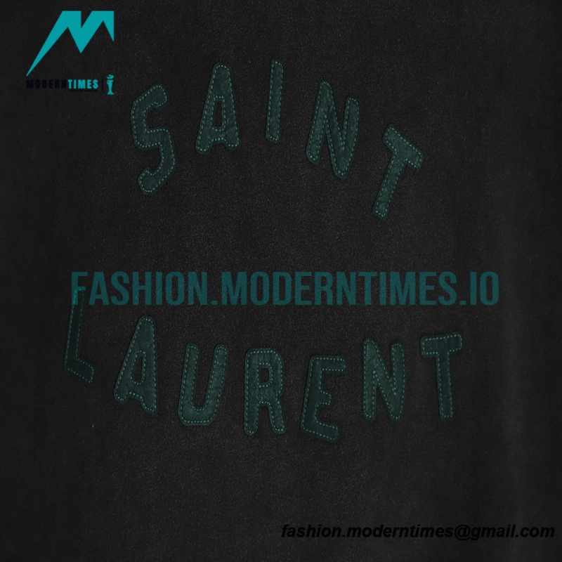 Saint Laurent - 22FW Sauteed Sand Pasted Fabric Embroidered Hoodie