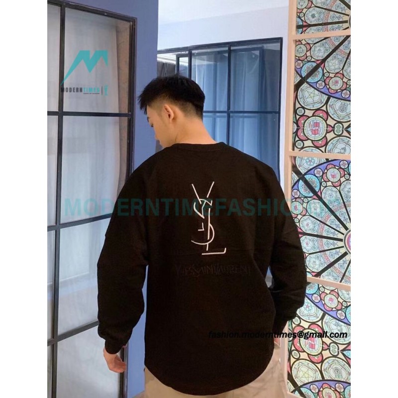 Saint Laurent Paris - Basic Letter Embroidered Logo Hoodie