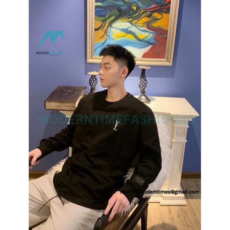 Saint Laurent Paris - Basic Letter Embroidered Logo Hoodie